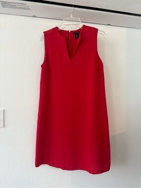 Express Sleeveless Red Mini Dress with V-Notch